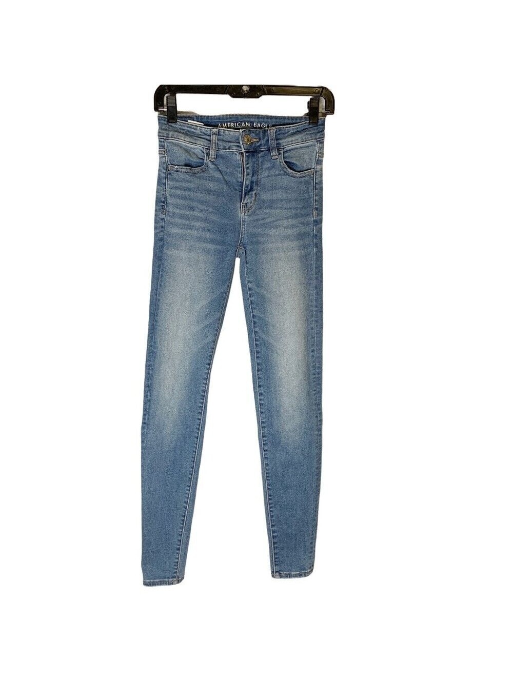 American Eagle High Rise Jegging Next Level Stretch Medium Wash Jeans 0 Long